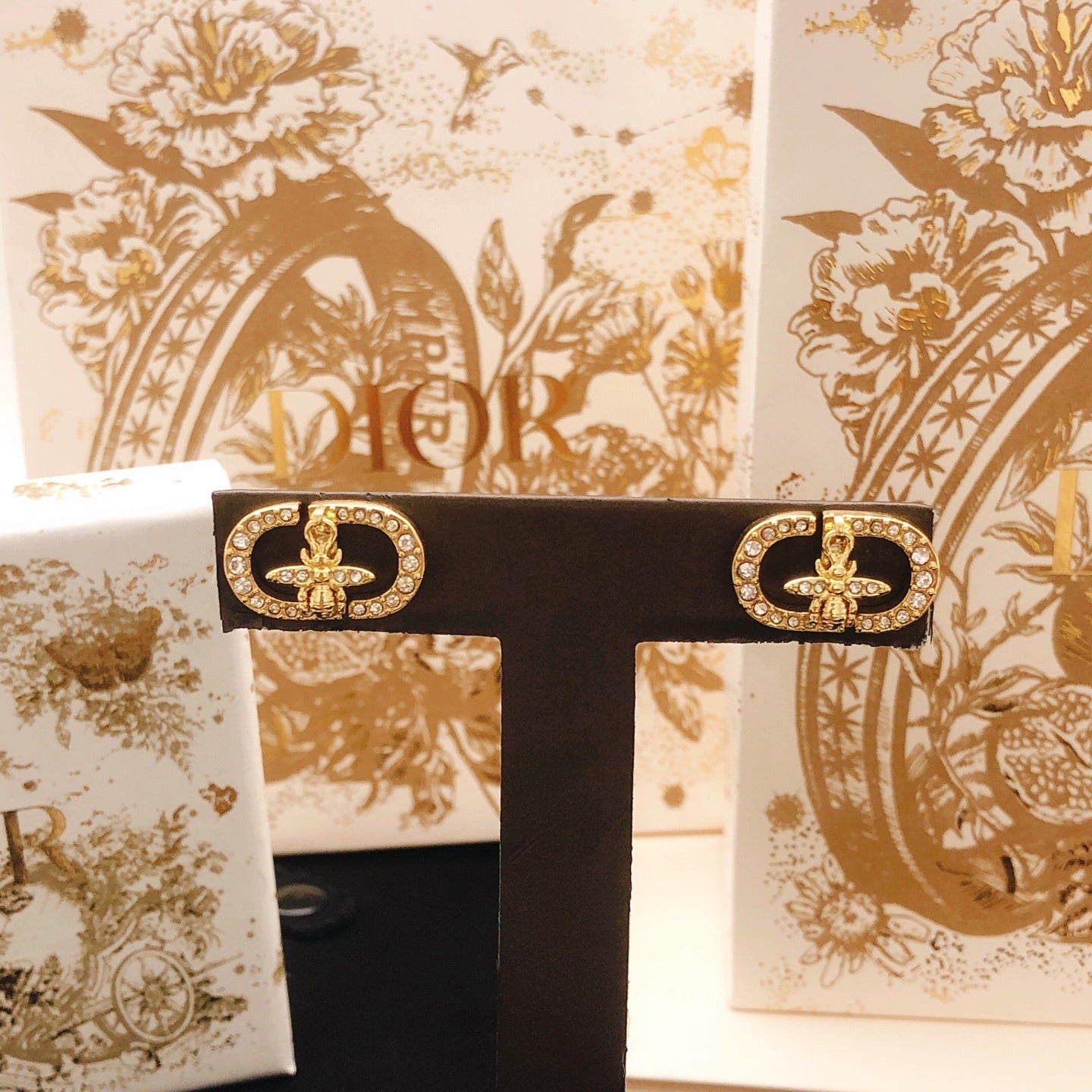 Dior Brass Bee Earrings