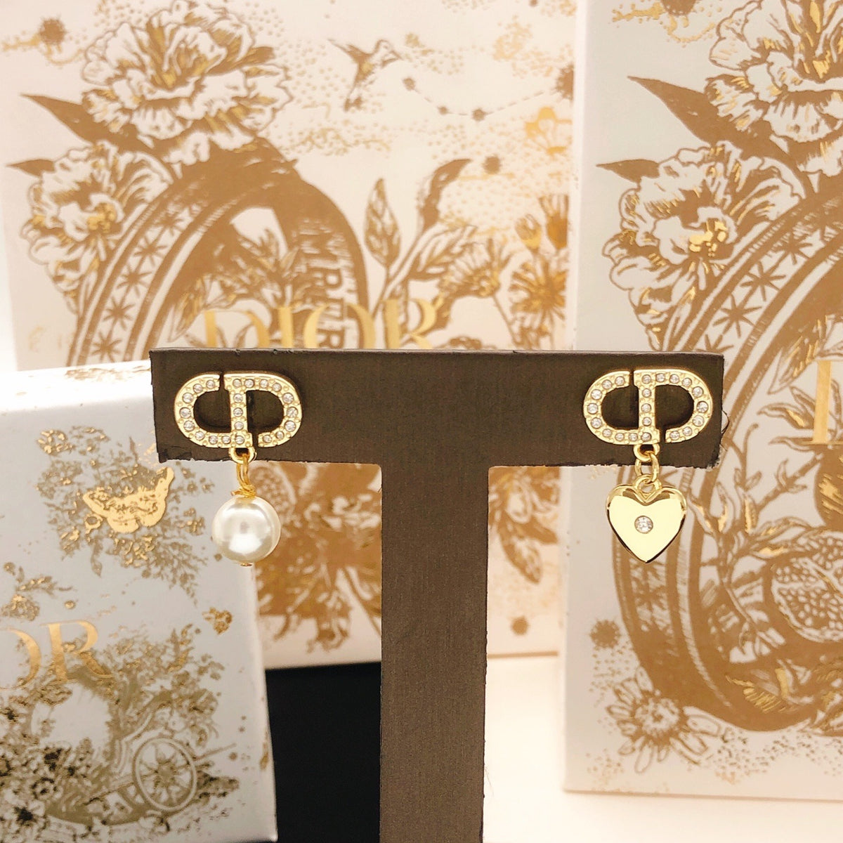 Dior Brass Heart Earrings