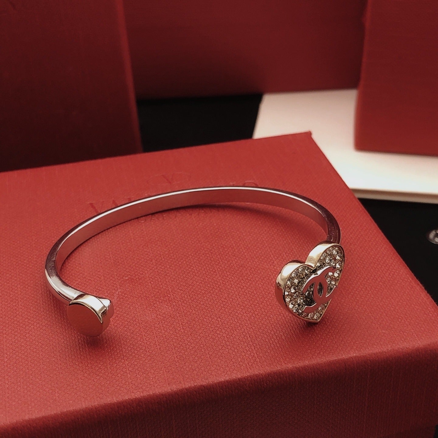 Chanel Gold Brass Heart Bracelet