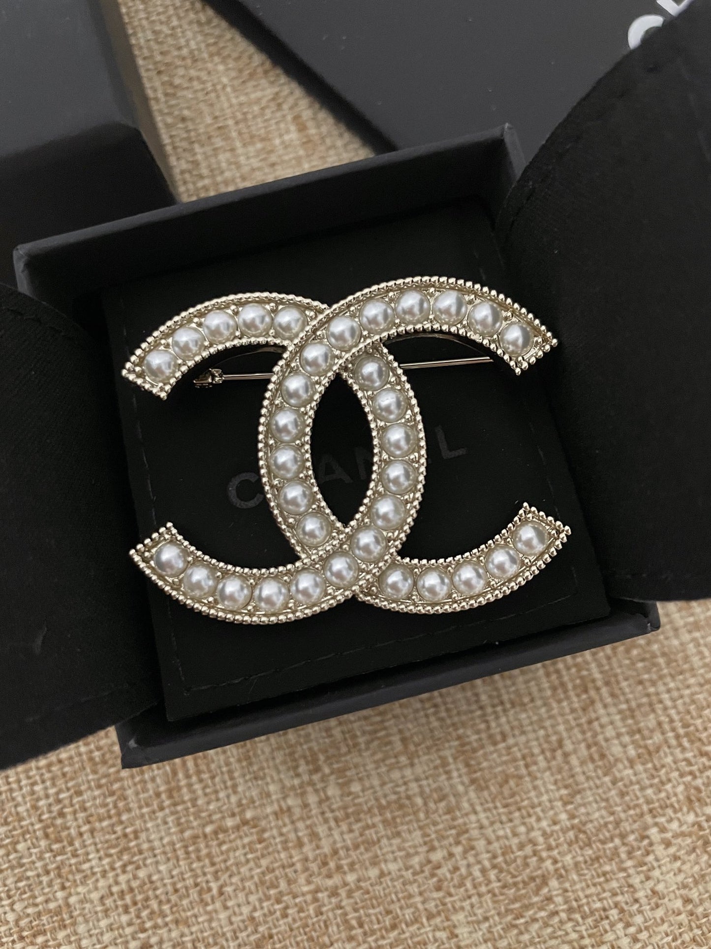 Chanel Brass Pearl Brooch