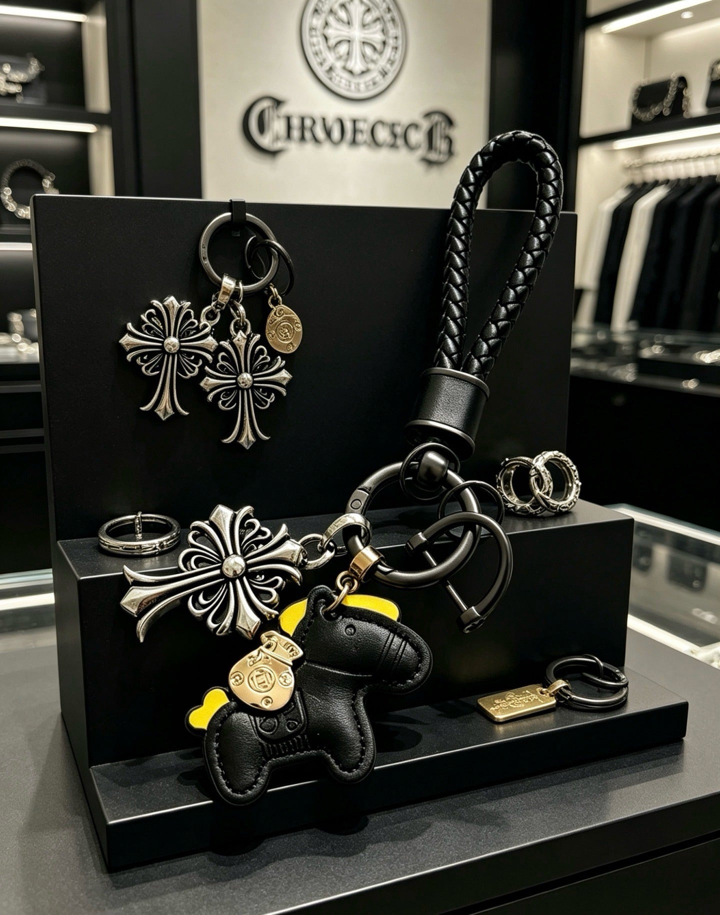 Chrome Hearts Vintage-Finish Keychain