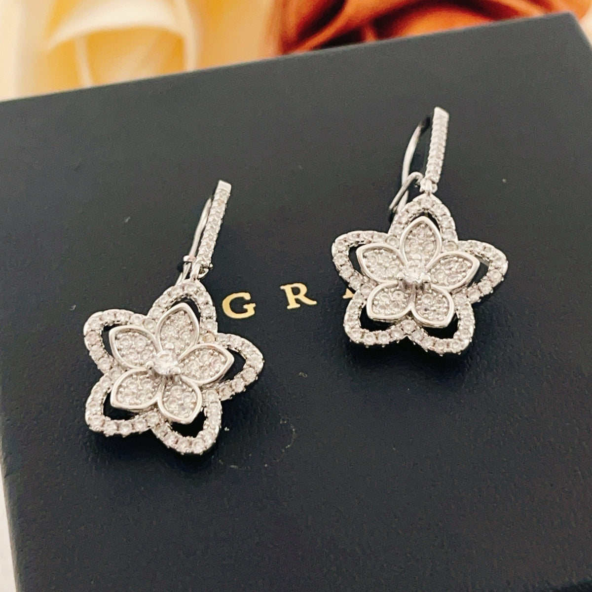 Unbranded Silver Brass Openwork Earrings