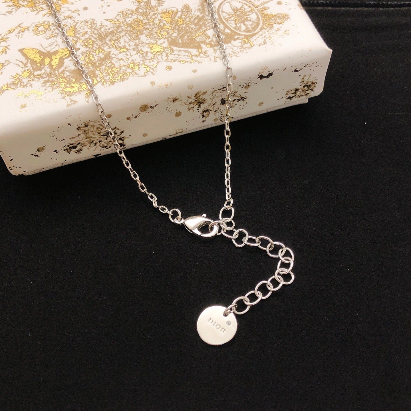Dior Silver Brass Pearl Necklace