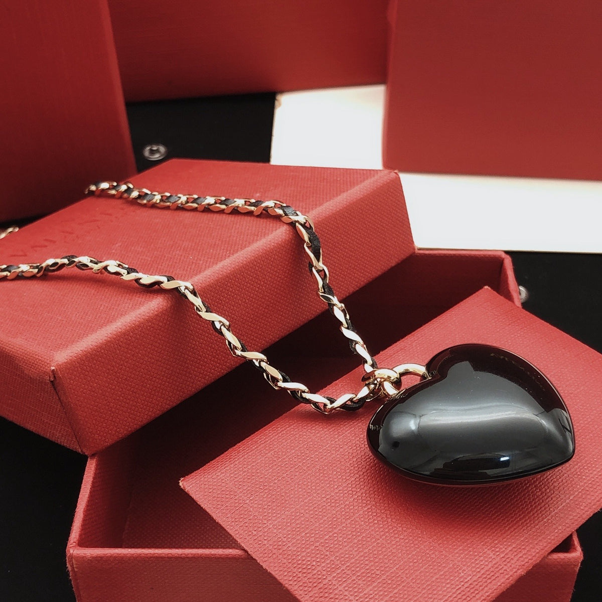 Chanel Leather Heart Necklace