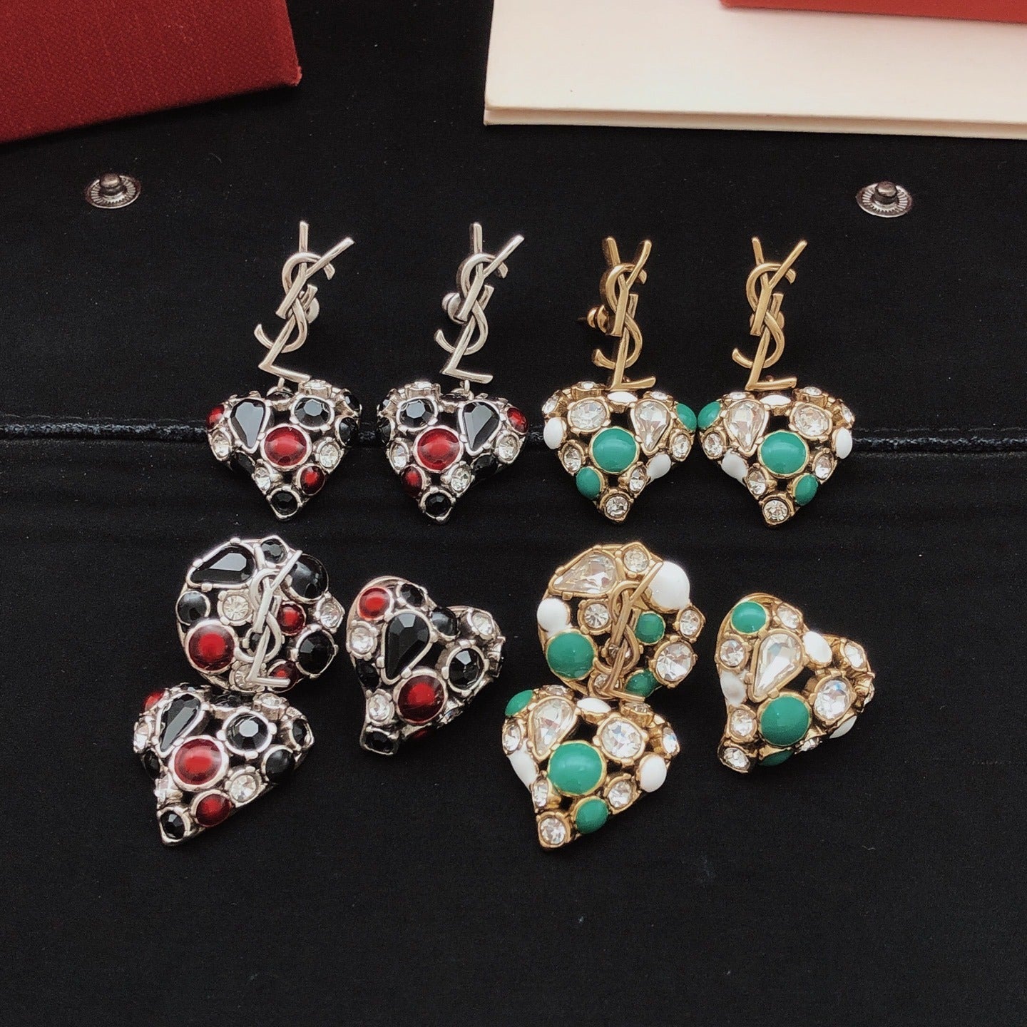 Saint Laurent Brass Heart Earrings