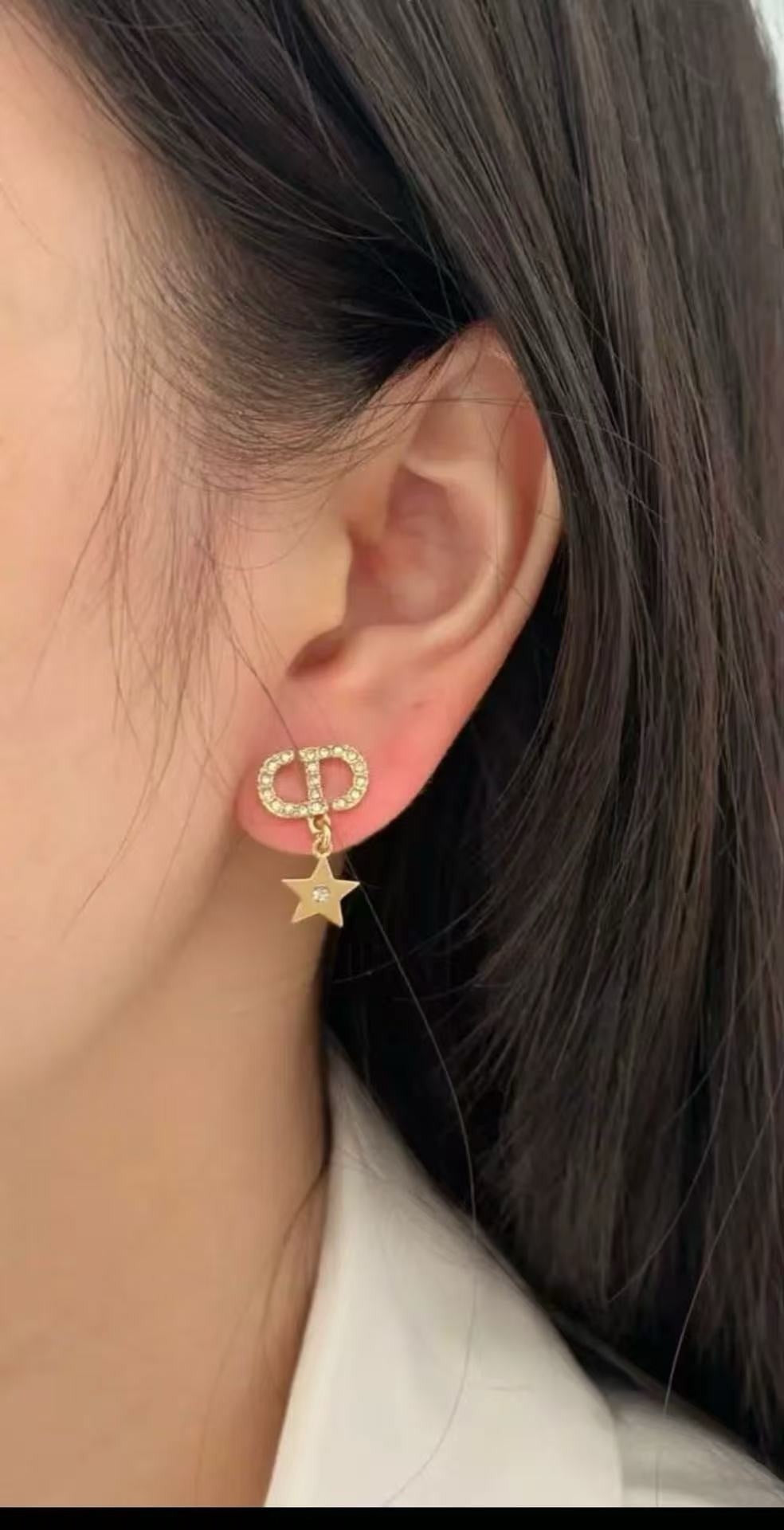 Dior Sterling Silver Star Earrings