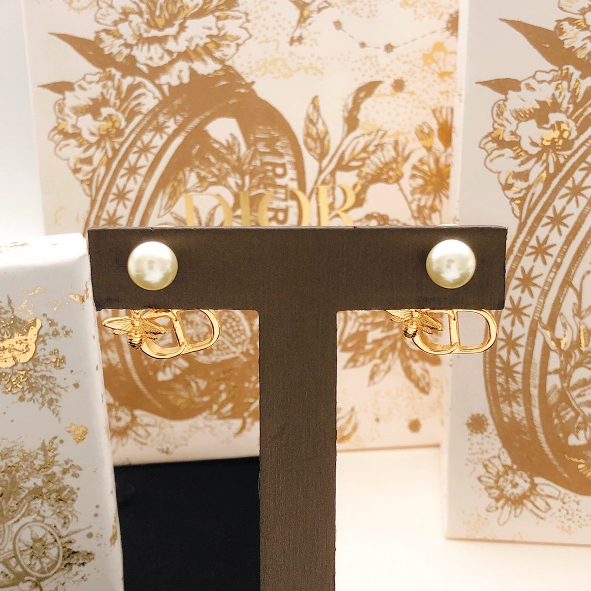 Dior Brass Bee Earrings