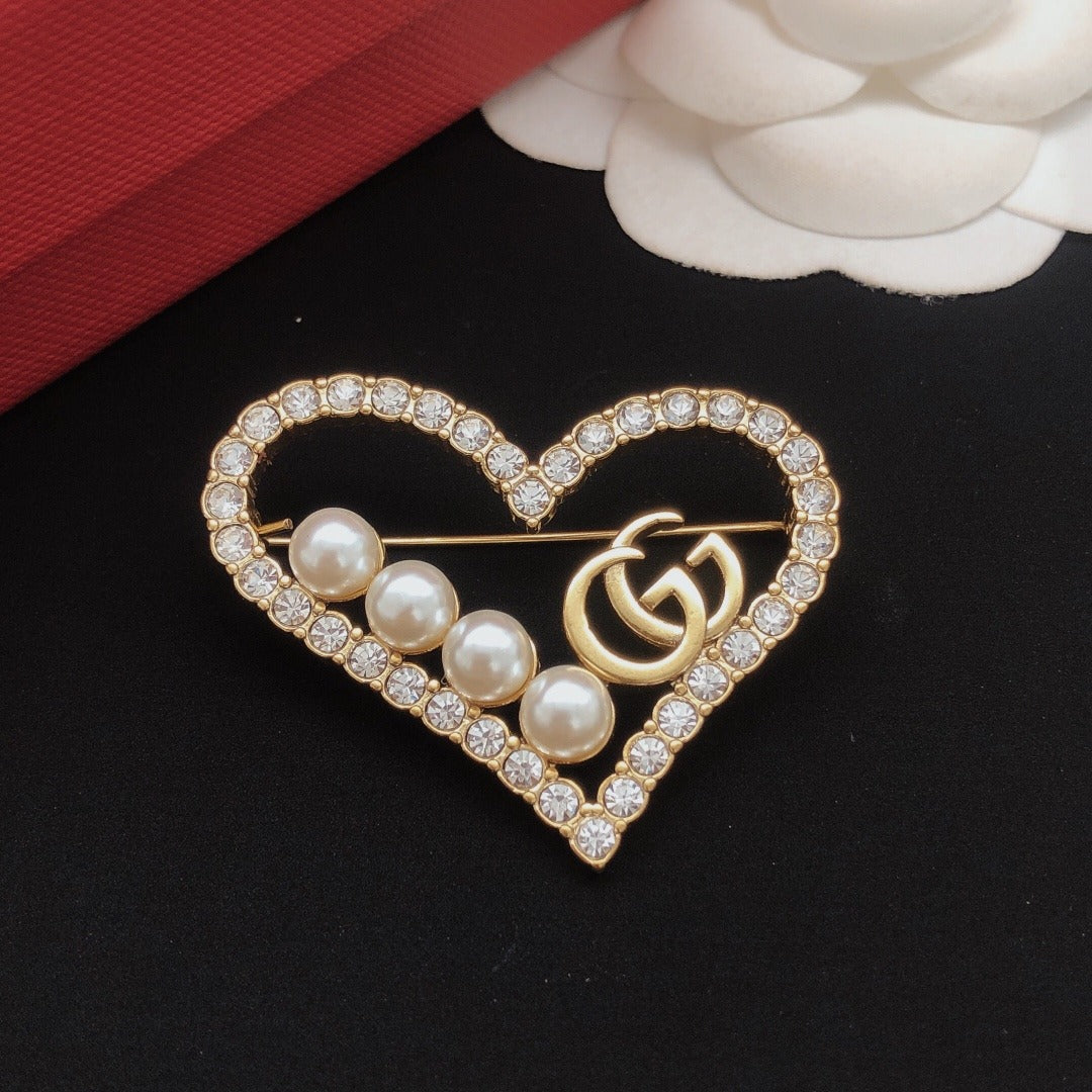 Gucci Brass Heart Brooch