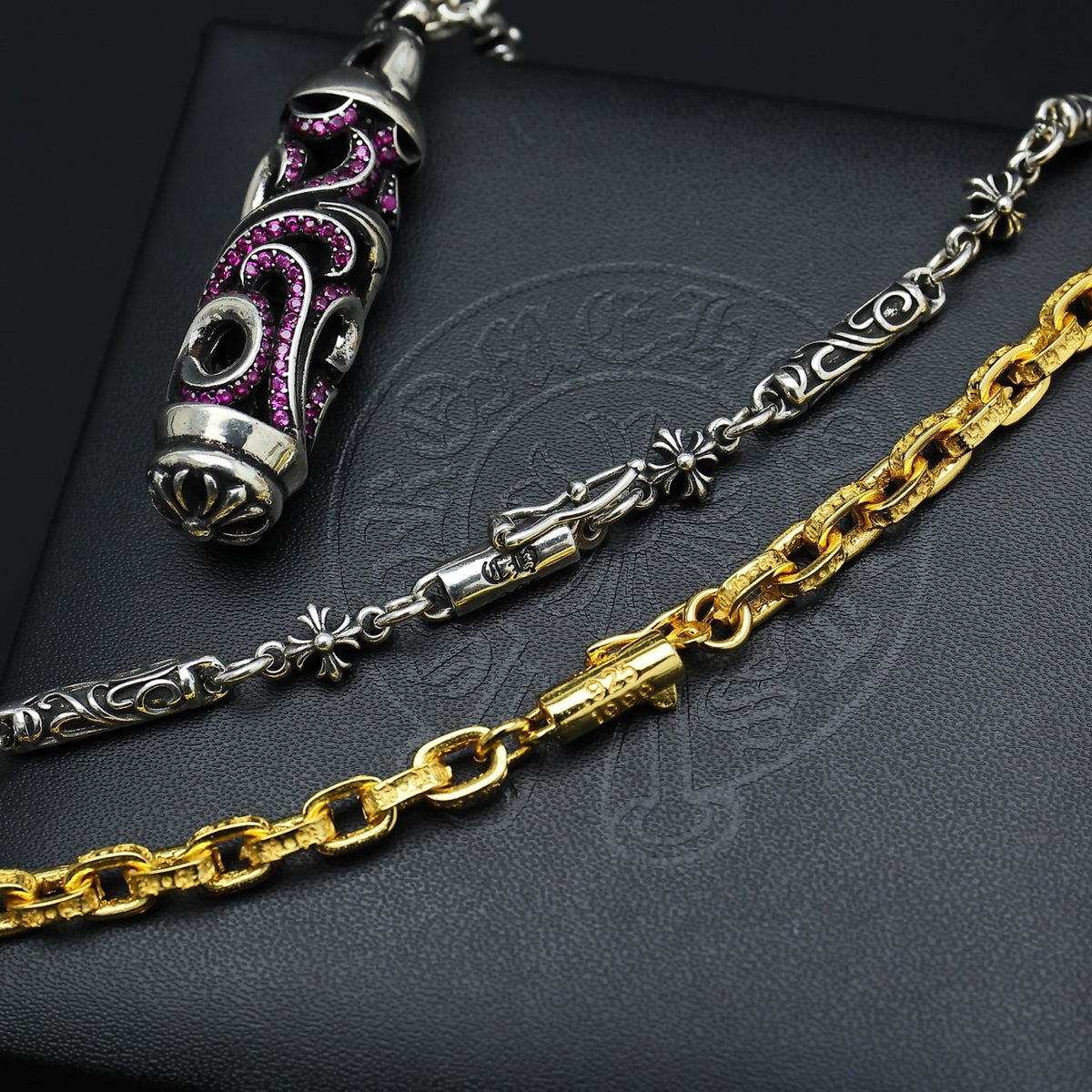 Chrome Hearts Sterling Silver Cross Necklace