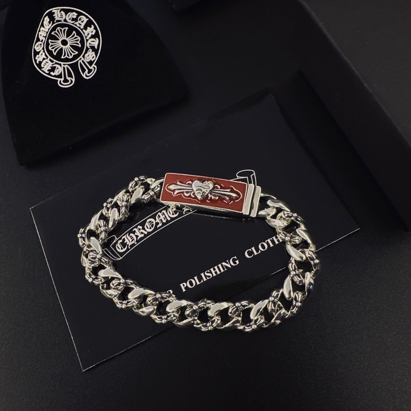 Chrome Hearts Sterling Silver Cross Bracelet