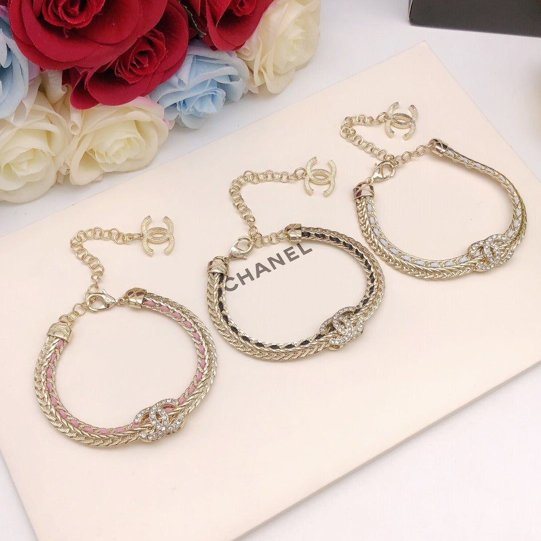 Chanel Pink Leather Bracelet