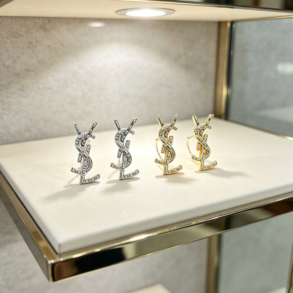 Saint Laurent Sterling Silver Vintage-Finish Earrings
