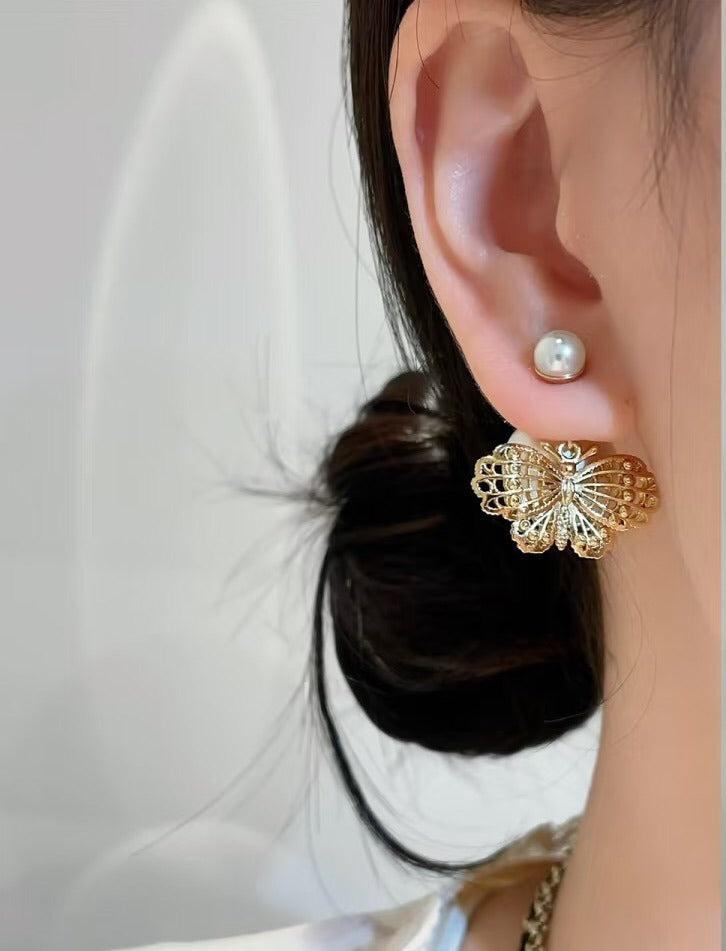 Dior Brass Butterfly Earrings