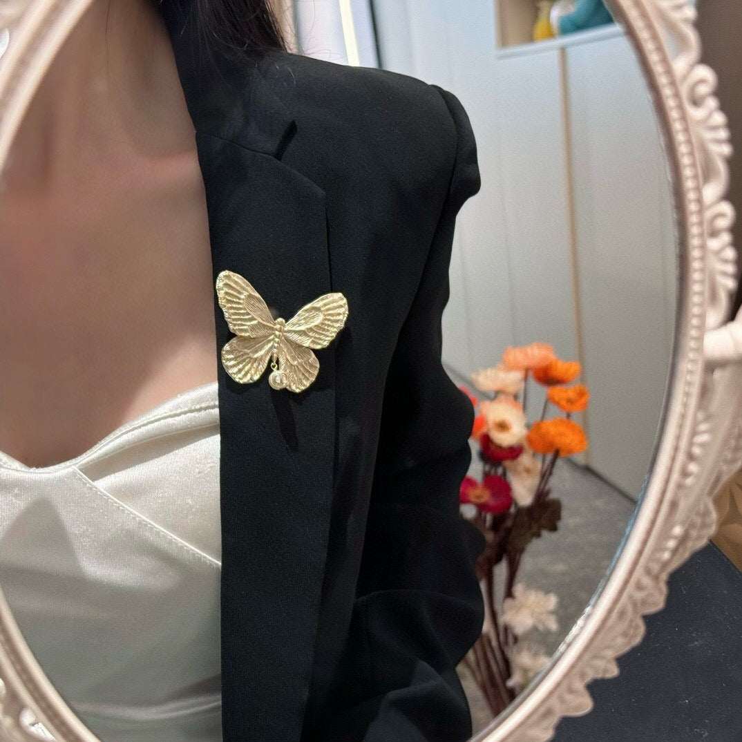 Dior Brass Butterfly Brooch