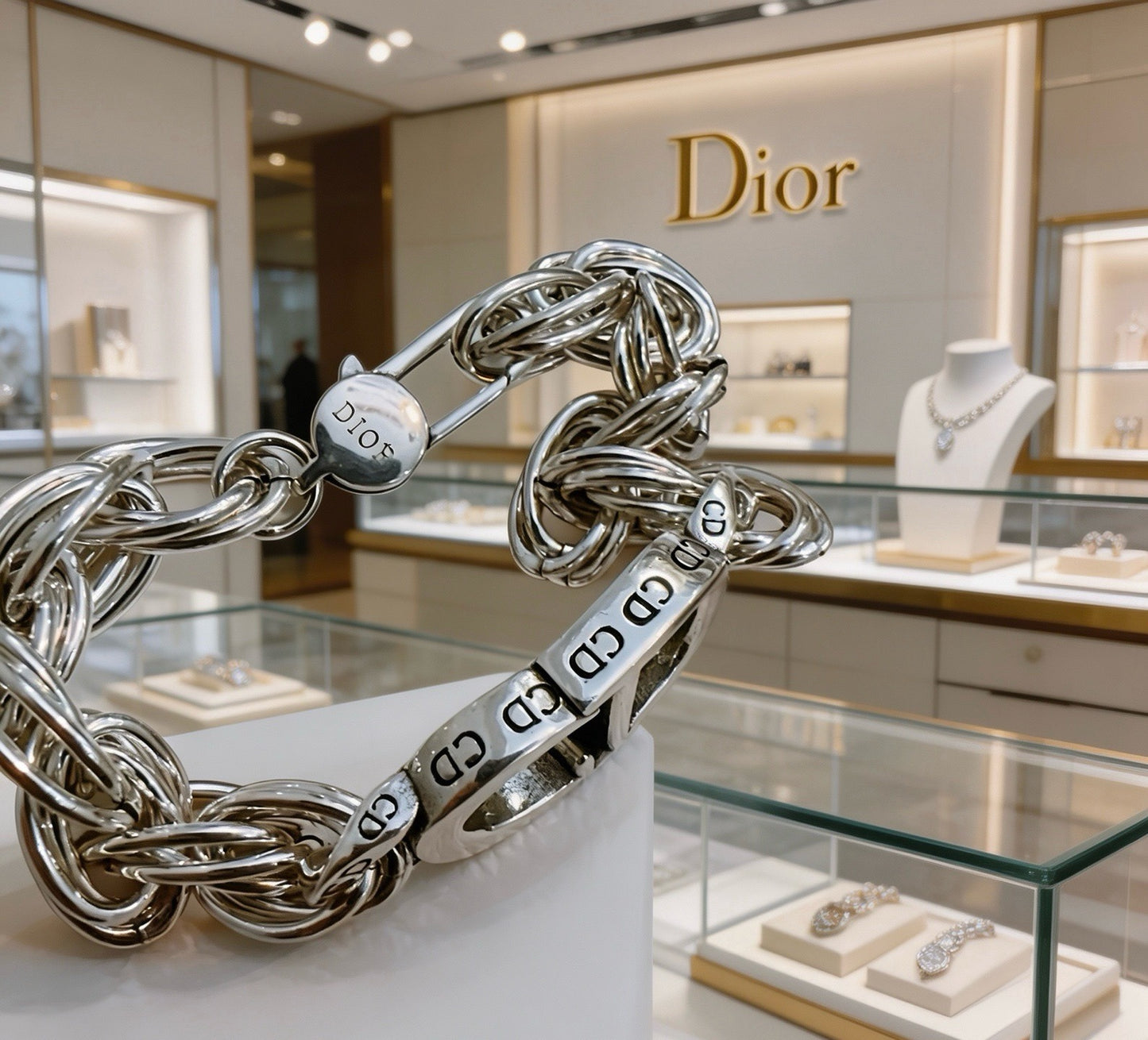 Dior Sterling Silver Chain Bracelet