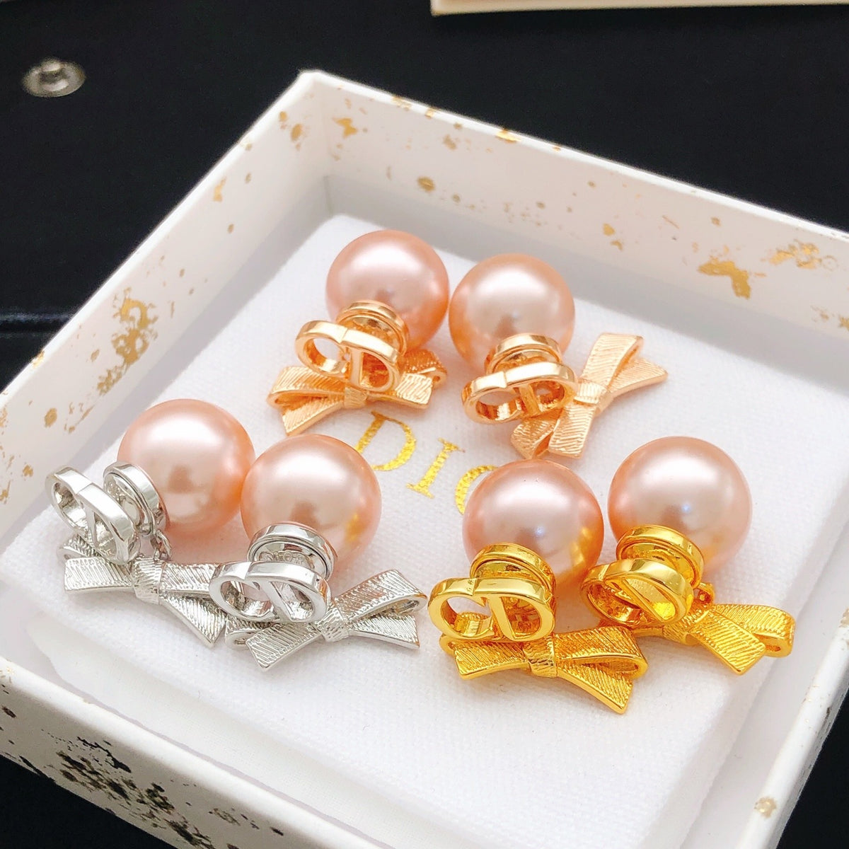 Dior Brass Bow Earrings