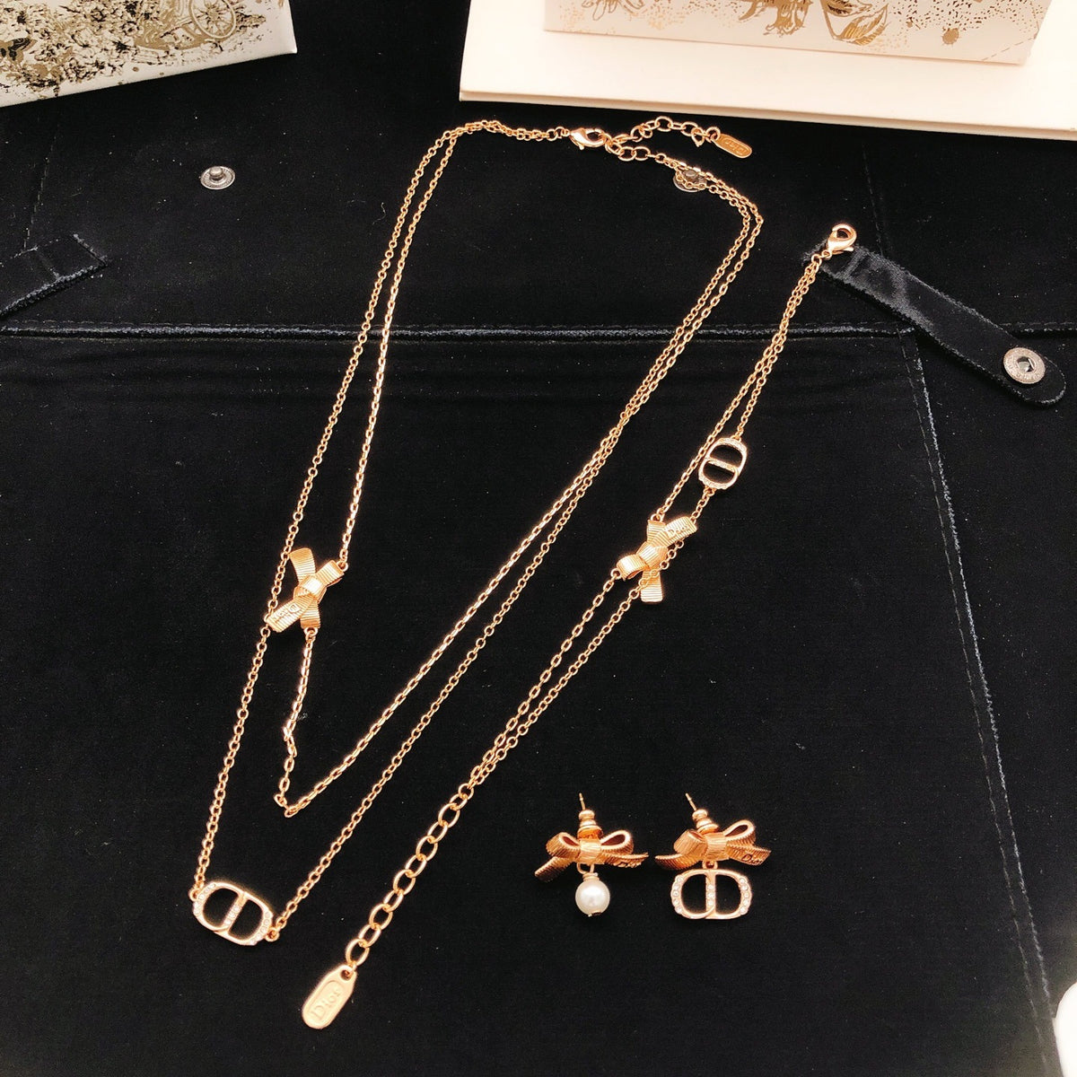 Dior Brass Bow Earrings
