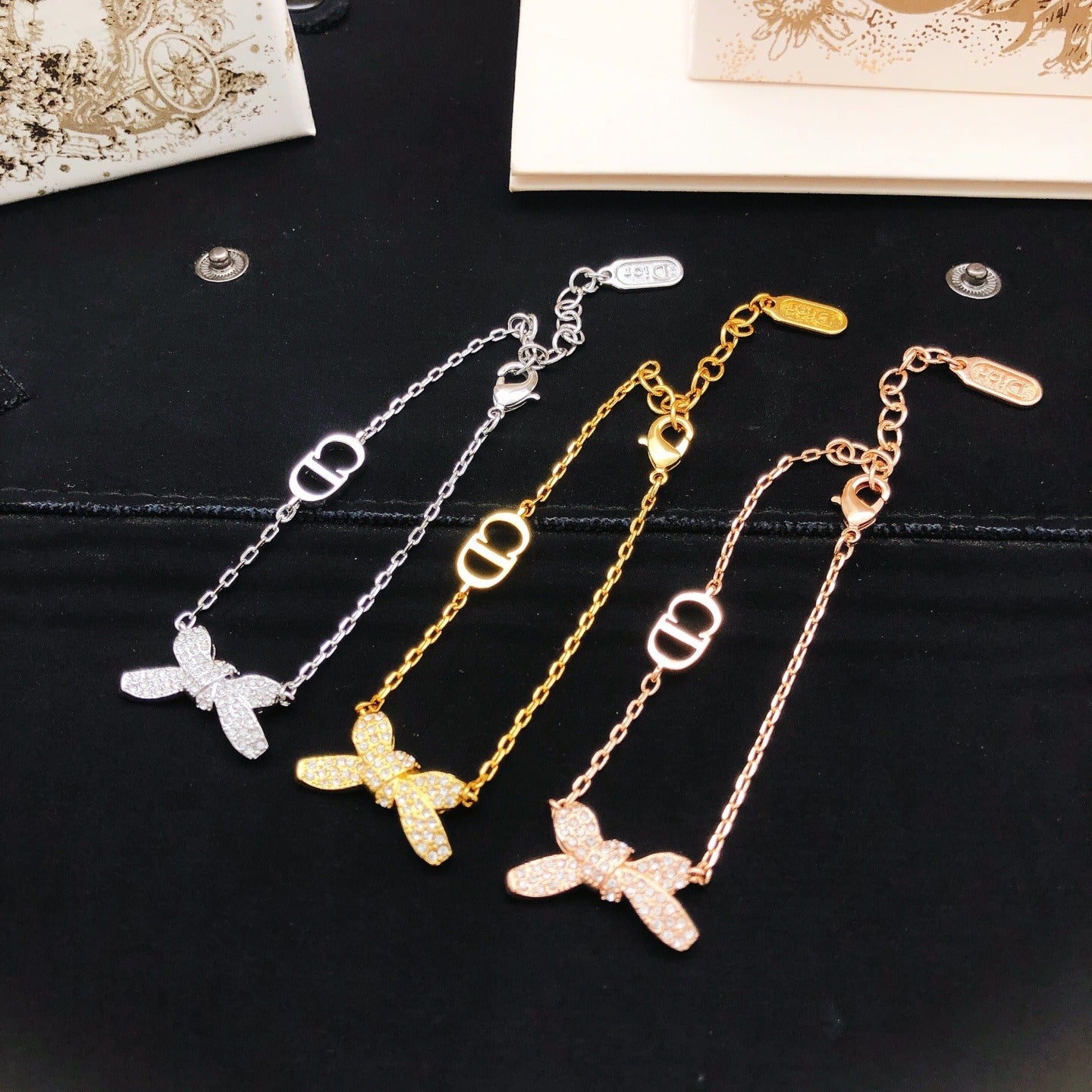 Dior Brass Bow Bracelet