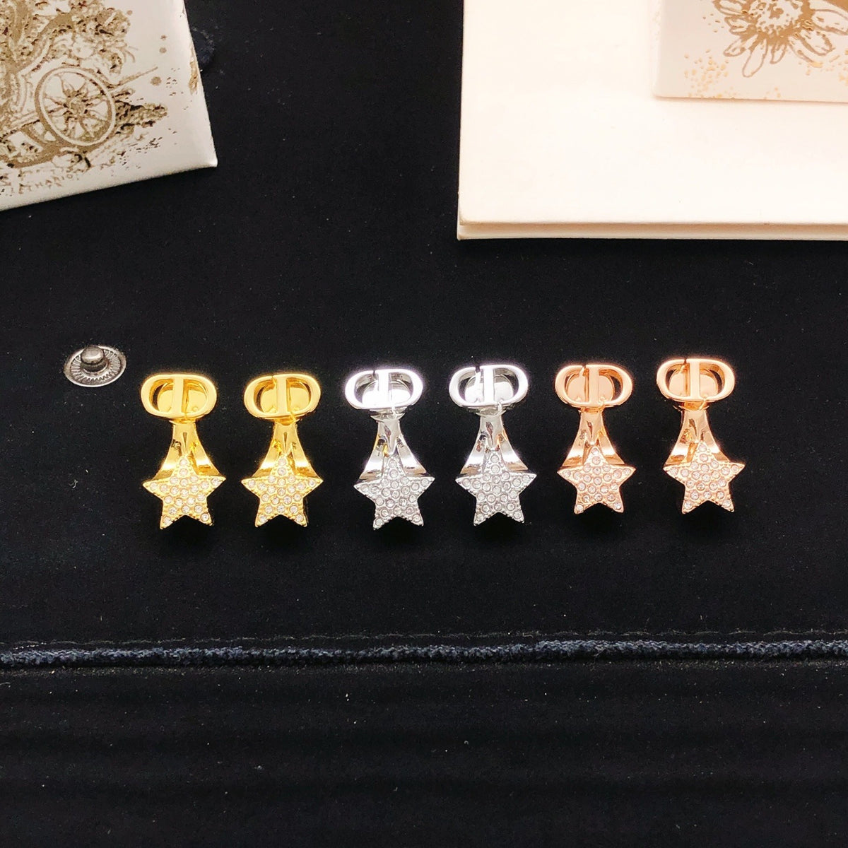 Dior Brass Star Earrings