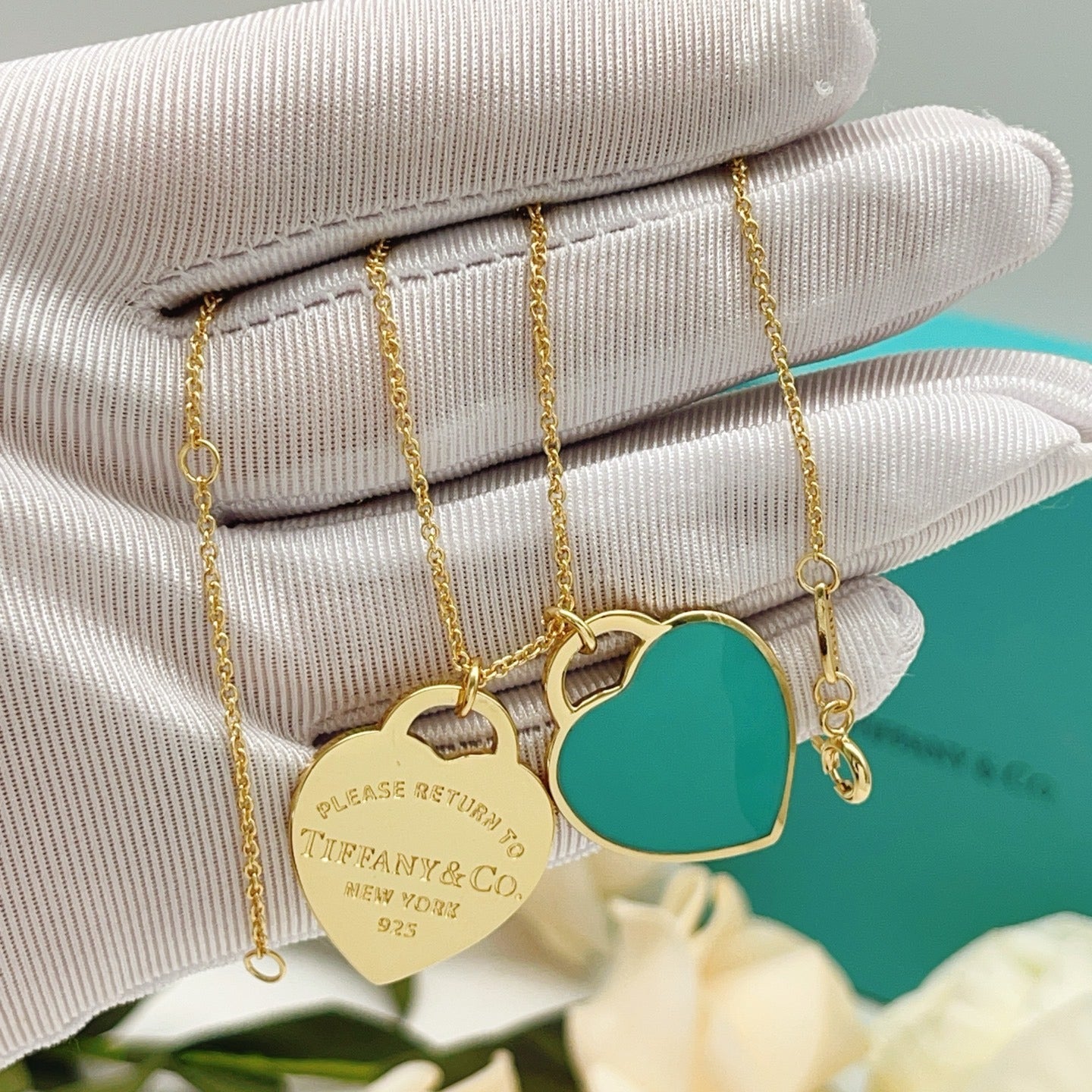 Tiffany & Co. Gold Brass Heart Necklace