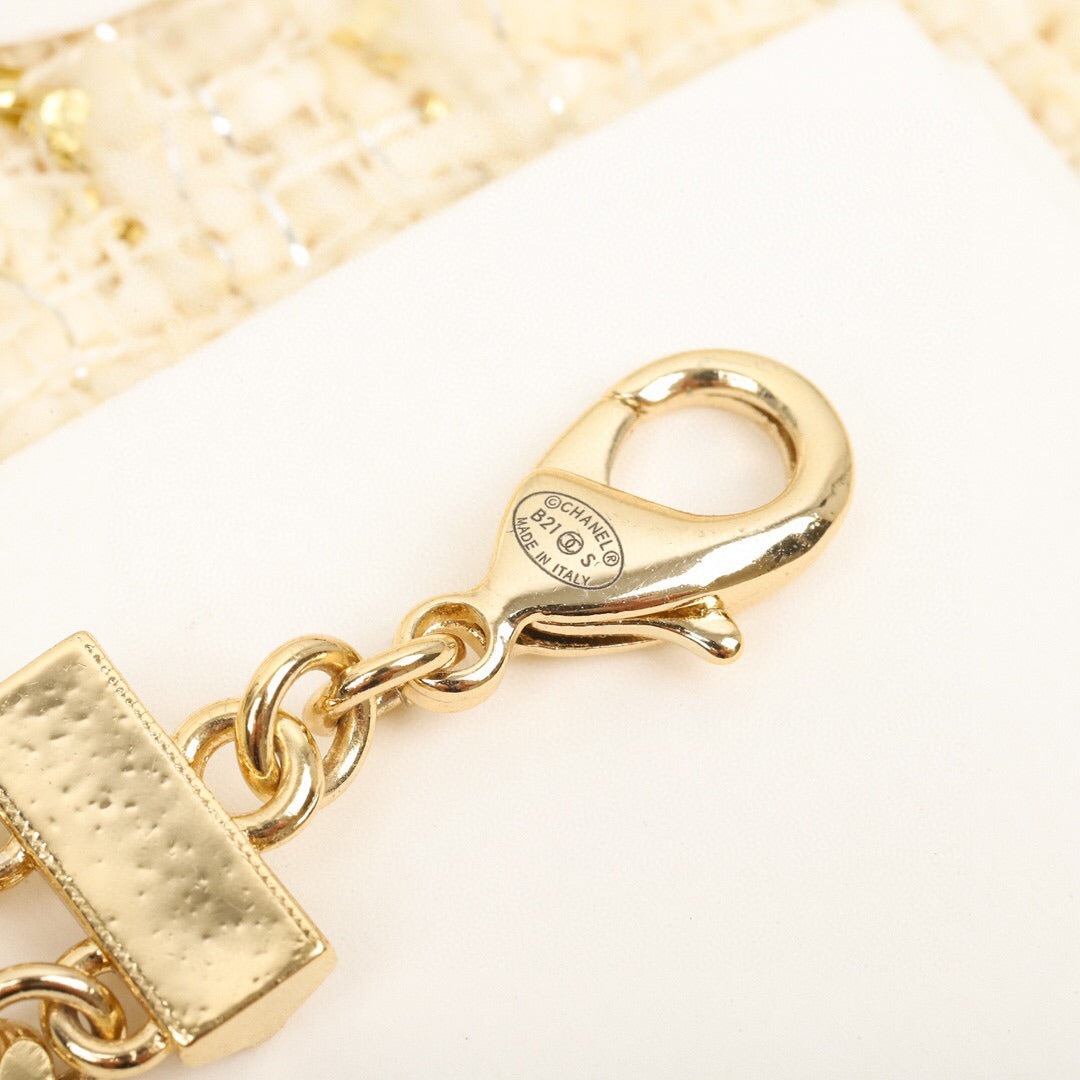 Chanel Black Brass Logo Necklace