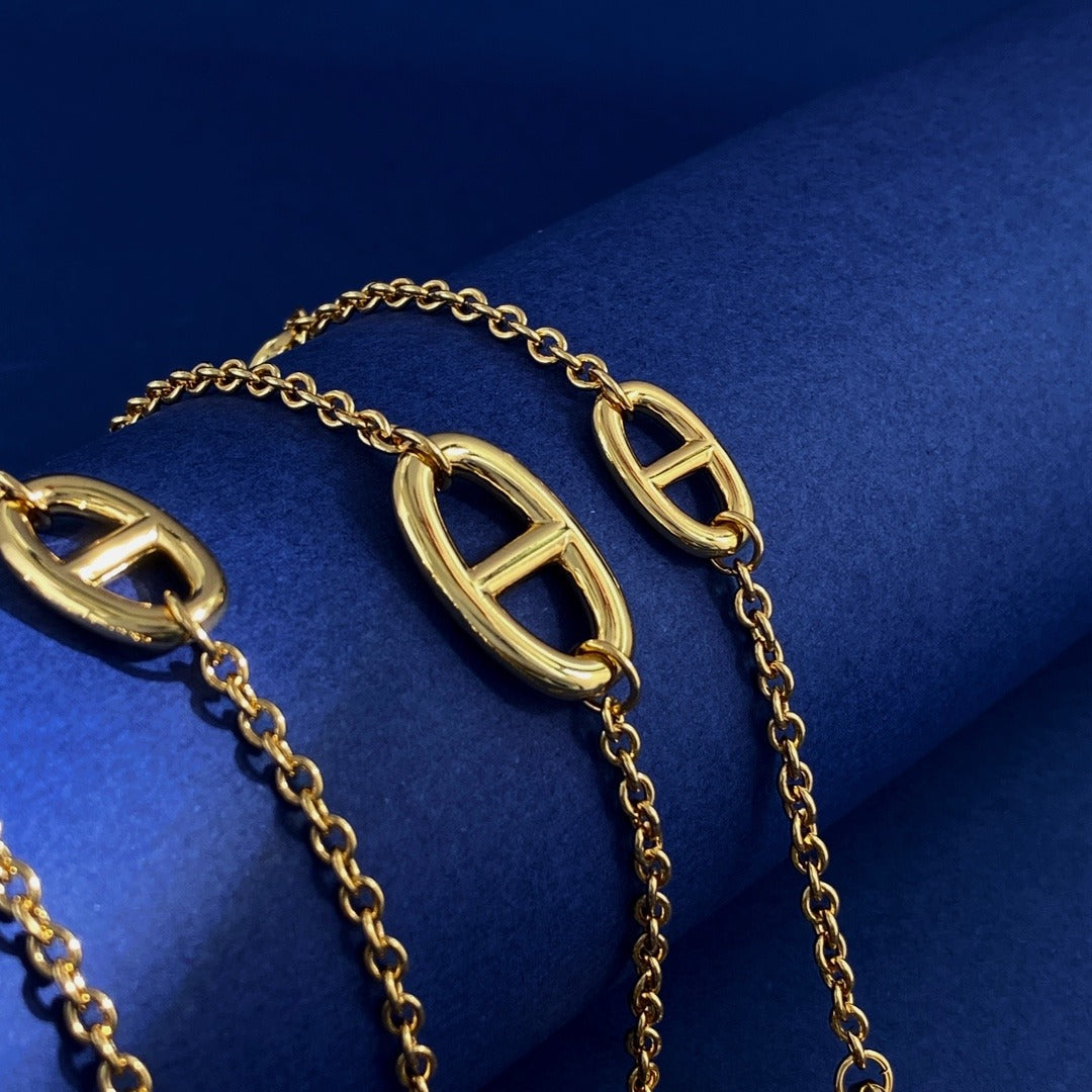 Hermes Brass Tassel Necklace