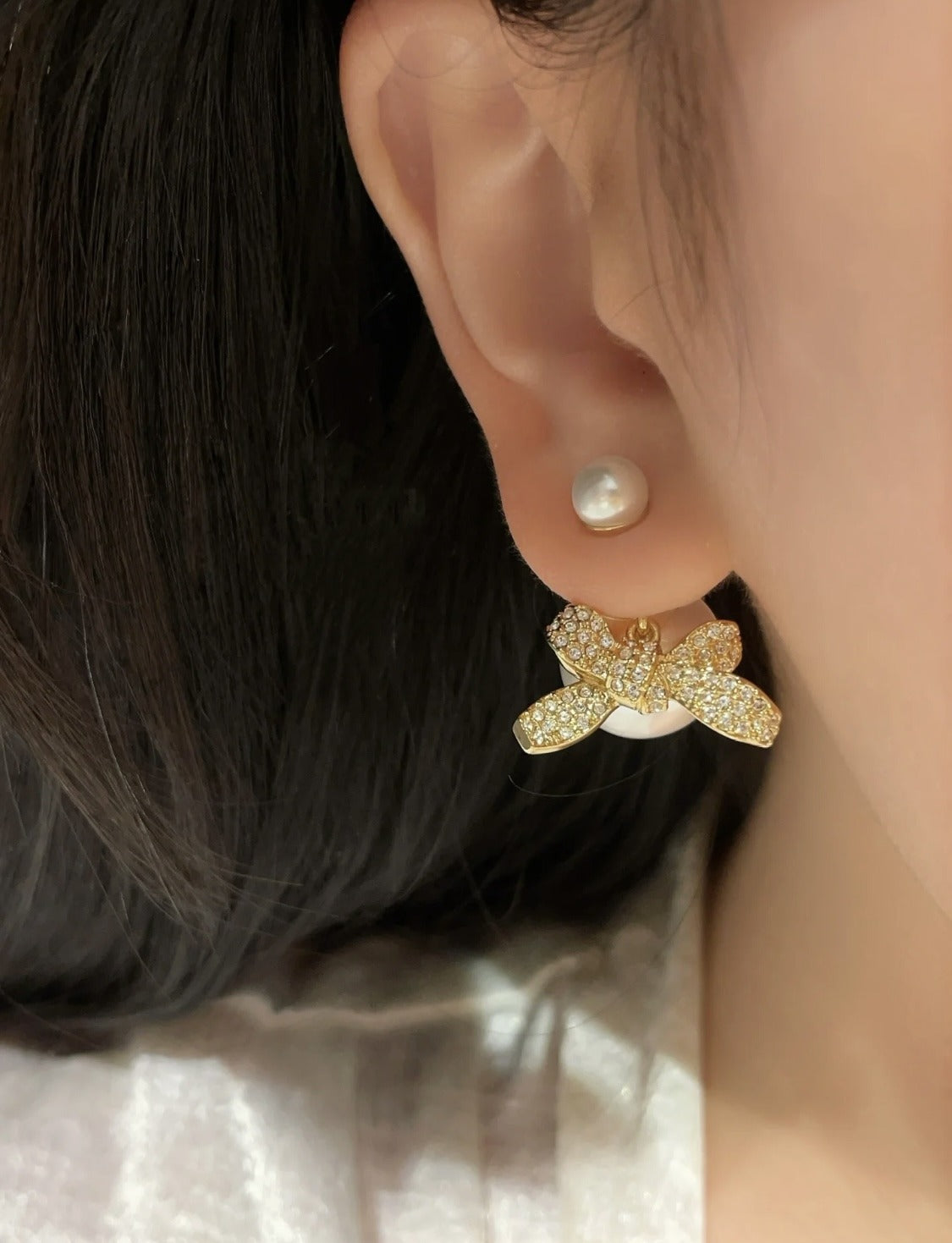 Dior Brass Bow Earrings