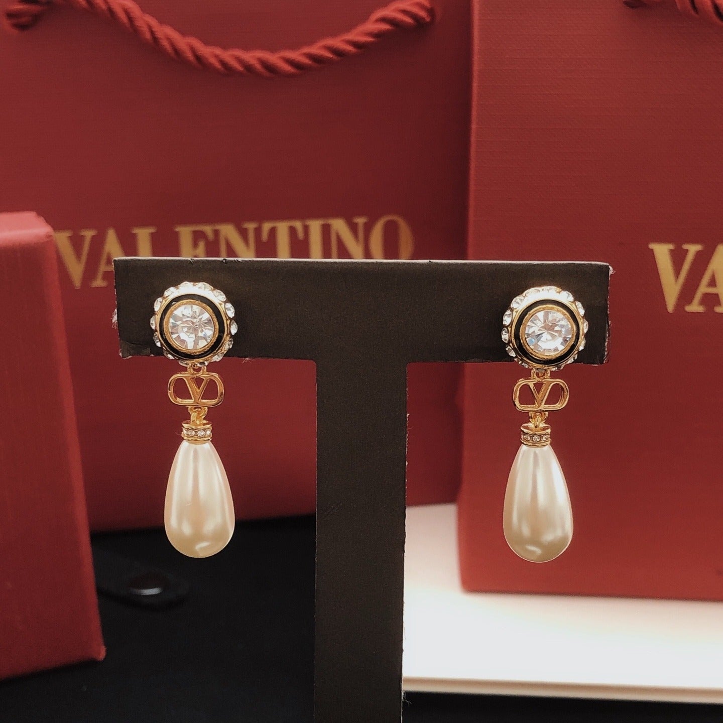 Valentino Brass Tassel Earrings