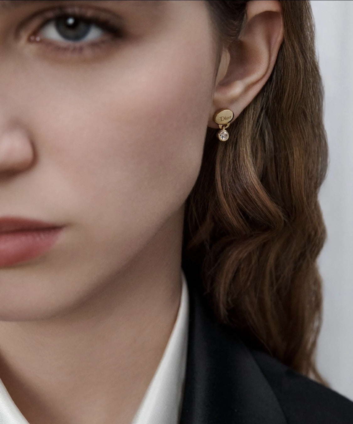Dior Gold Brass Round Earrings