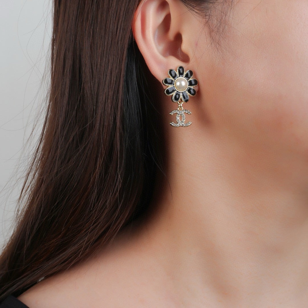 Chanel Brass Floral Earrings