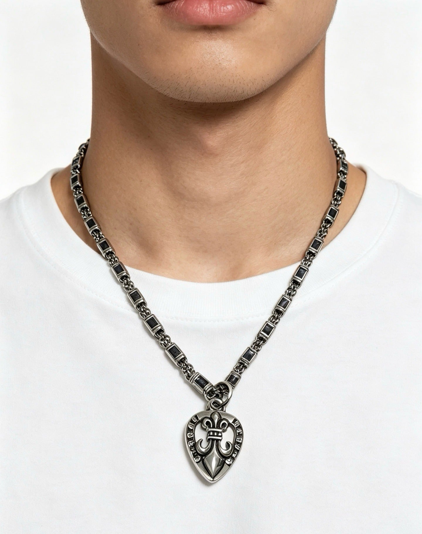 Chrome Hearts Sterling Silver Cross Necklace