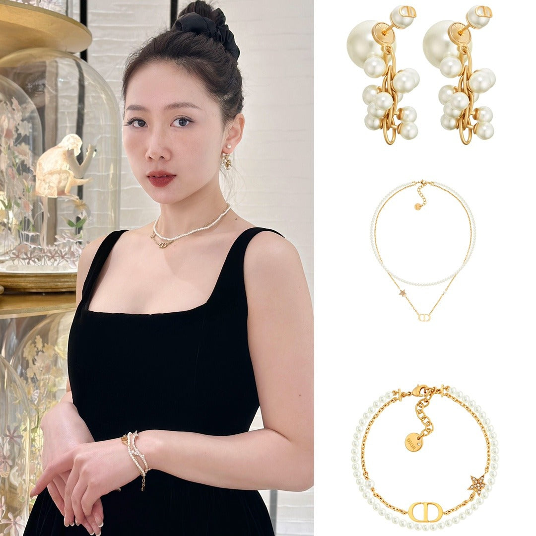 Dior Brass Pearl Necklace