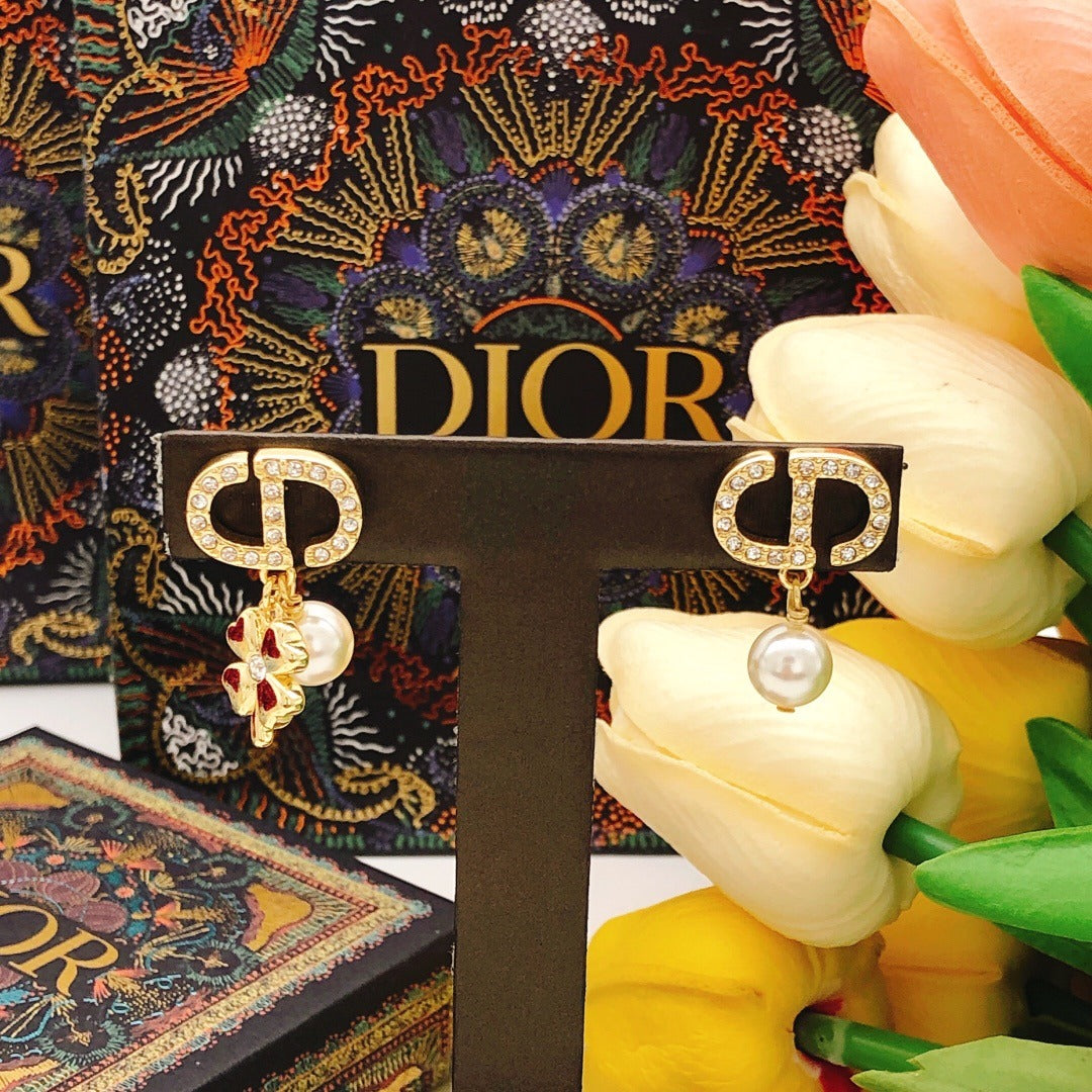 Dior Brass Clover Earrings