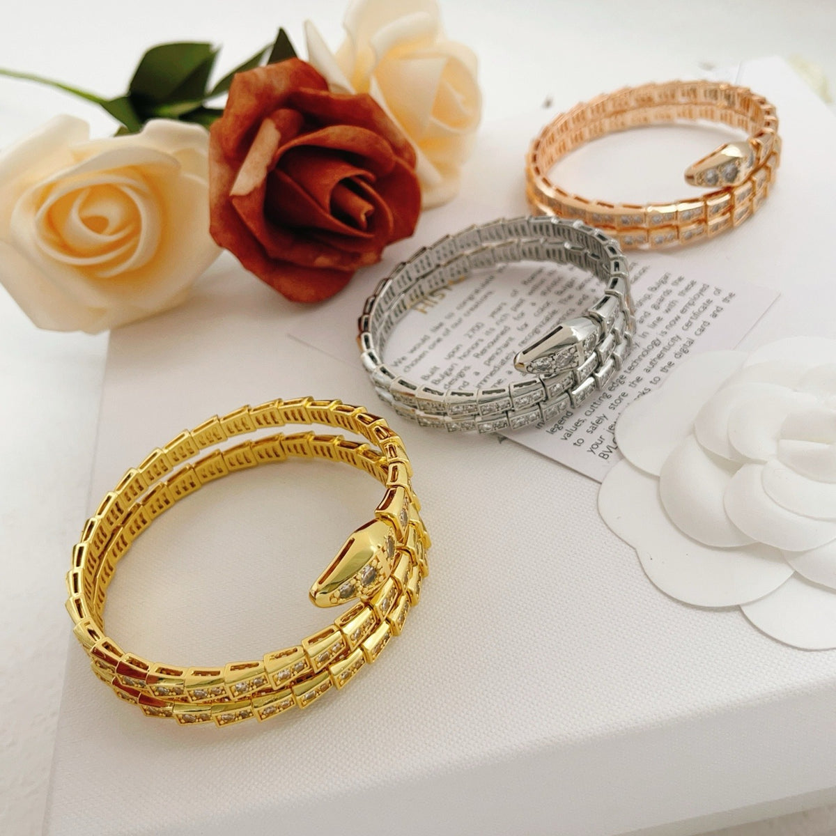 Bvlgari Gold Brass Serpent Bracelet