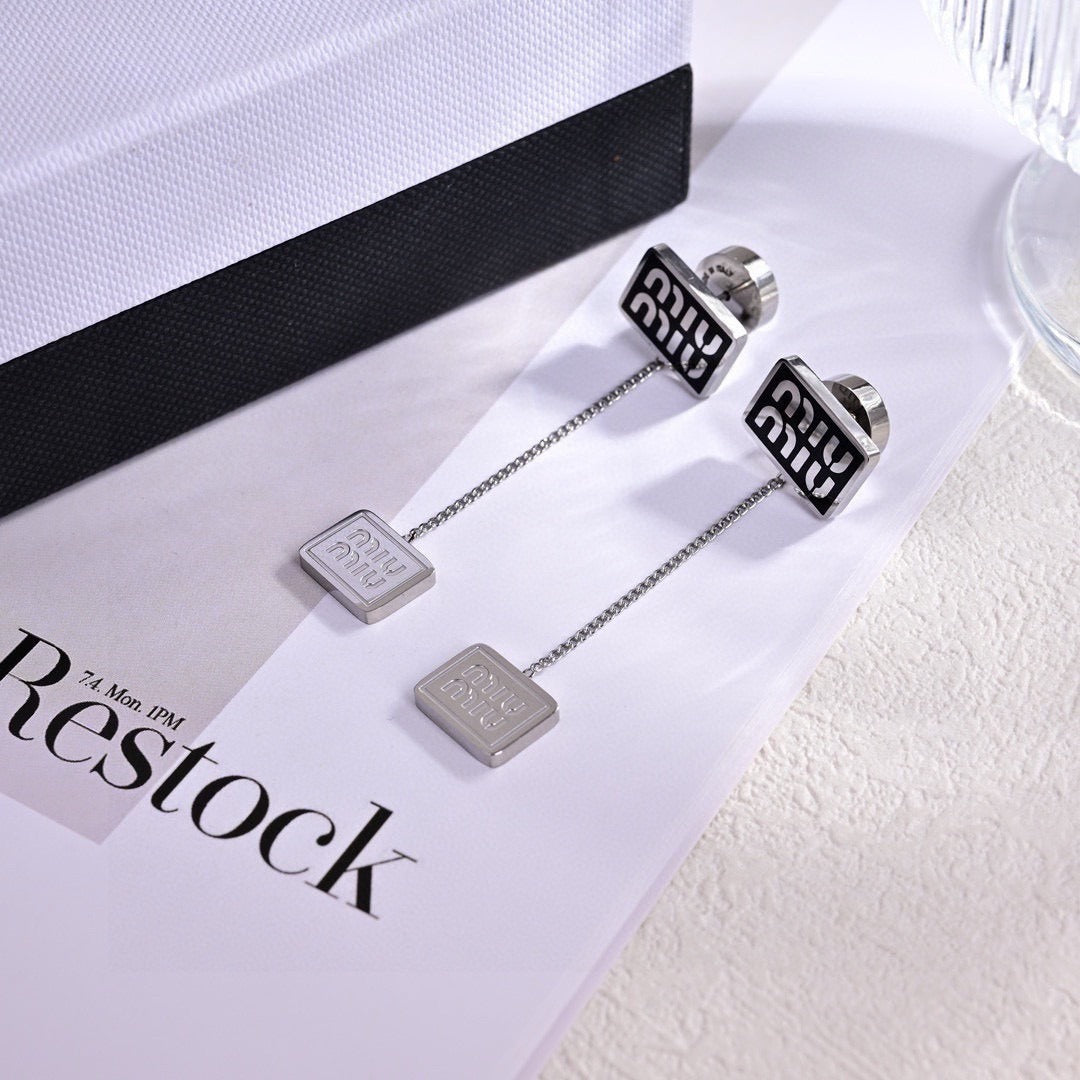 Miu Miu Logo Earrings