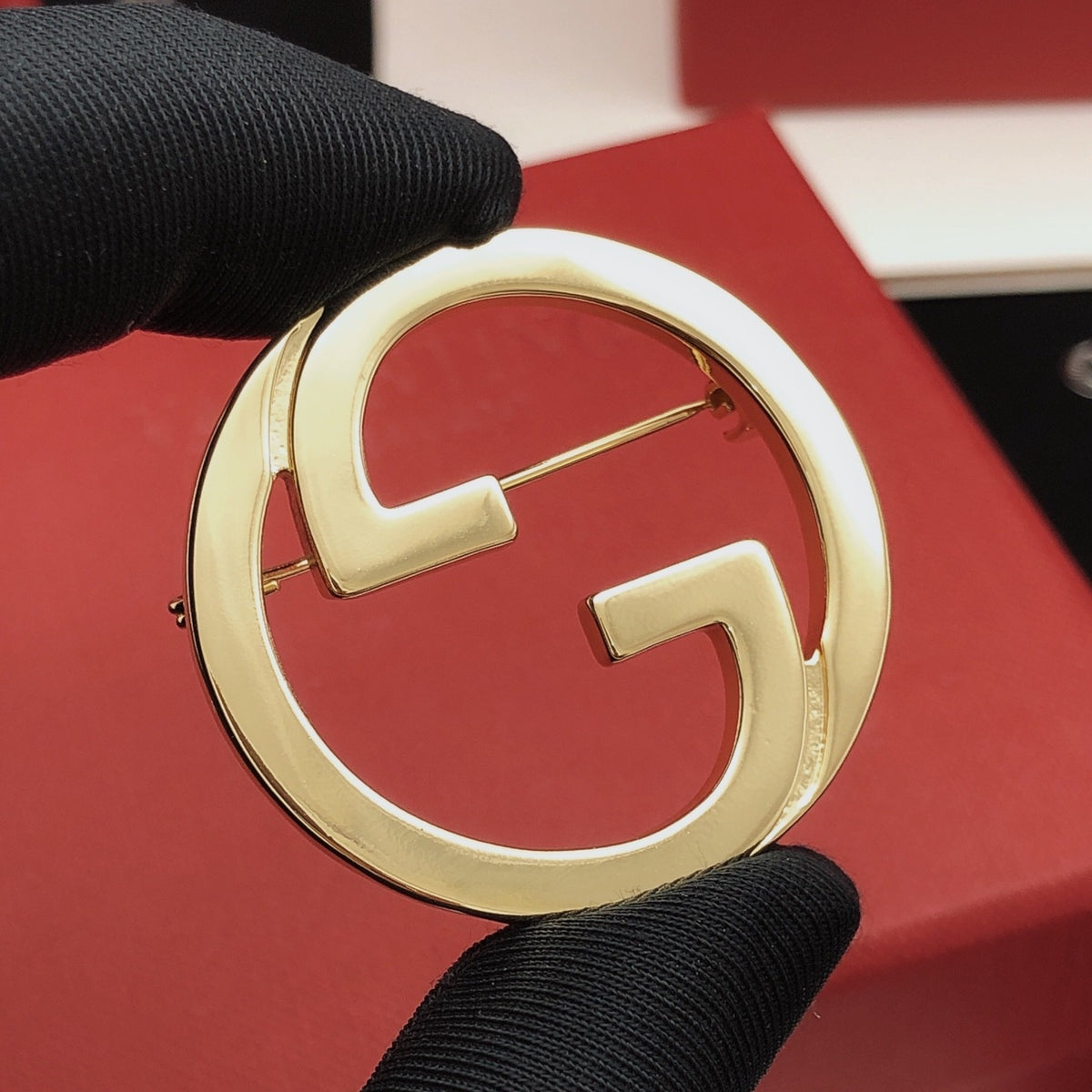 Gucci Brass Round Brooch