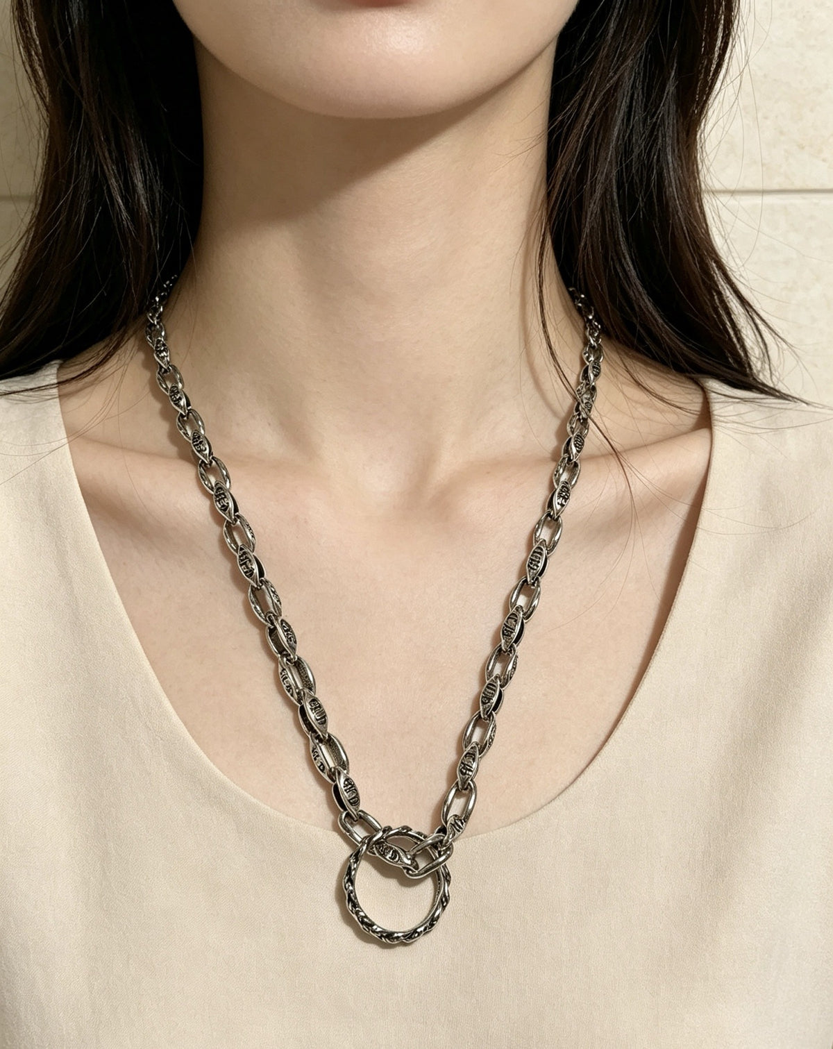 Chrome Hearts Sterling Silver Cross Necklace