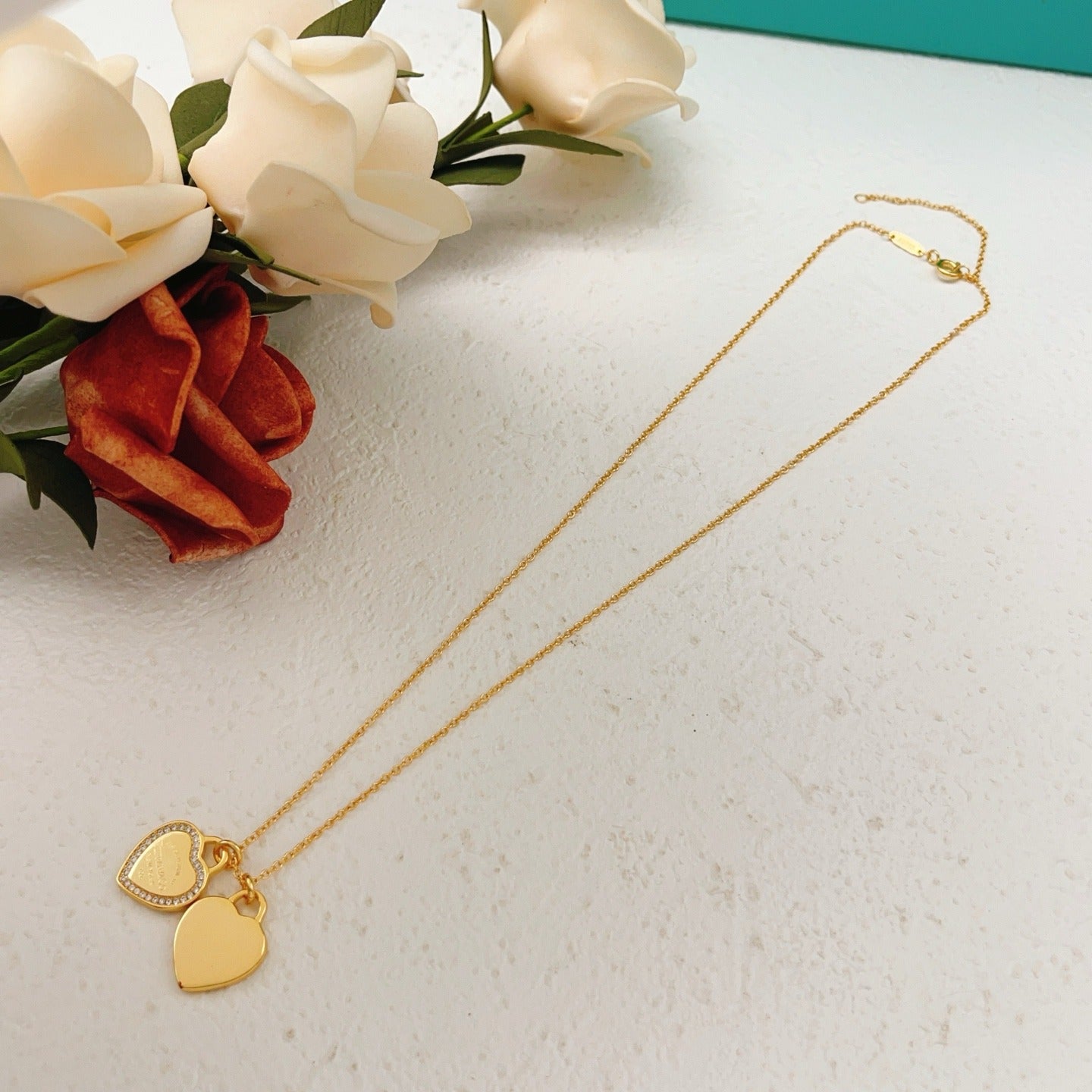 Tiffany & Co. Gold Brass Heart Necklace