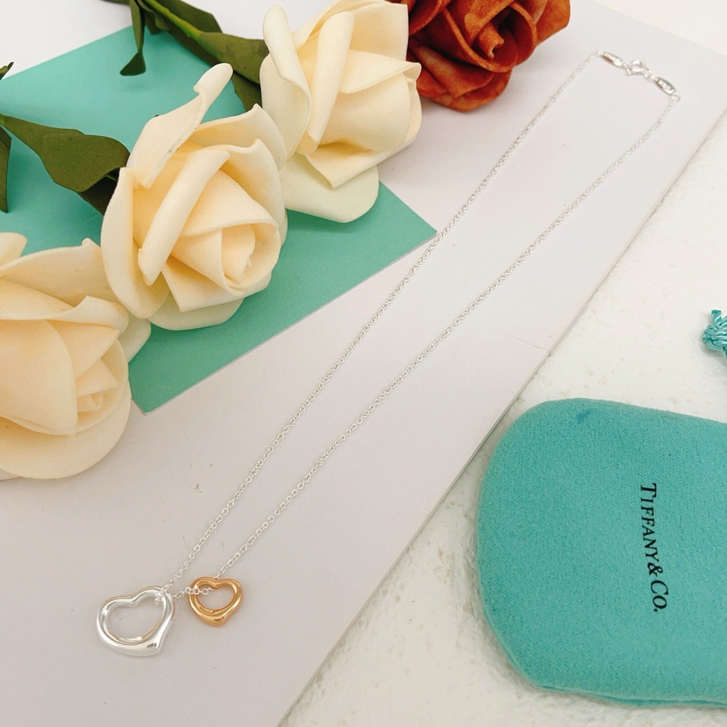 Tiffany & Co. Silver Brass Heart Necklace