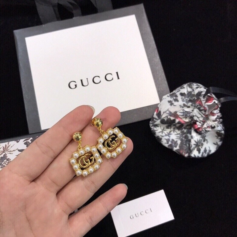 Gucci Sterling Silver Pearl Earrings