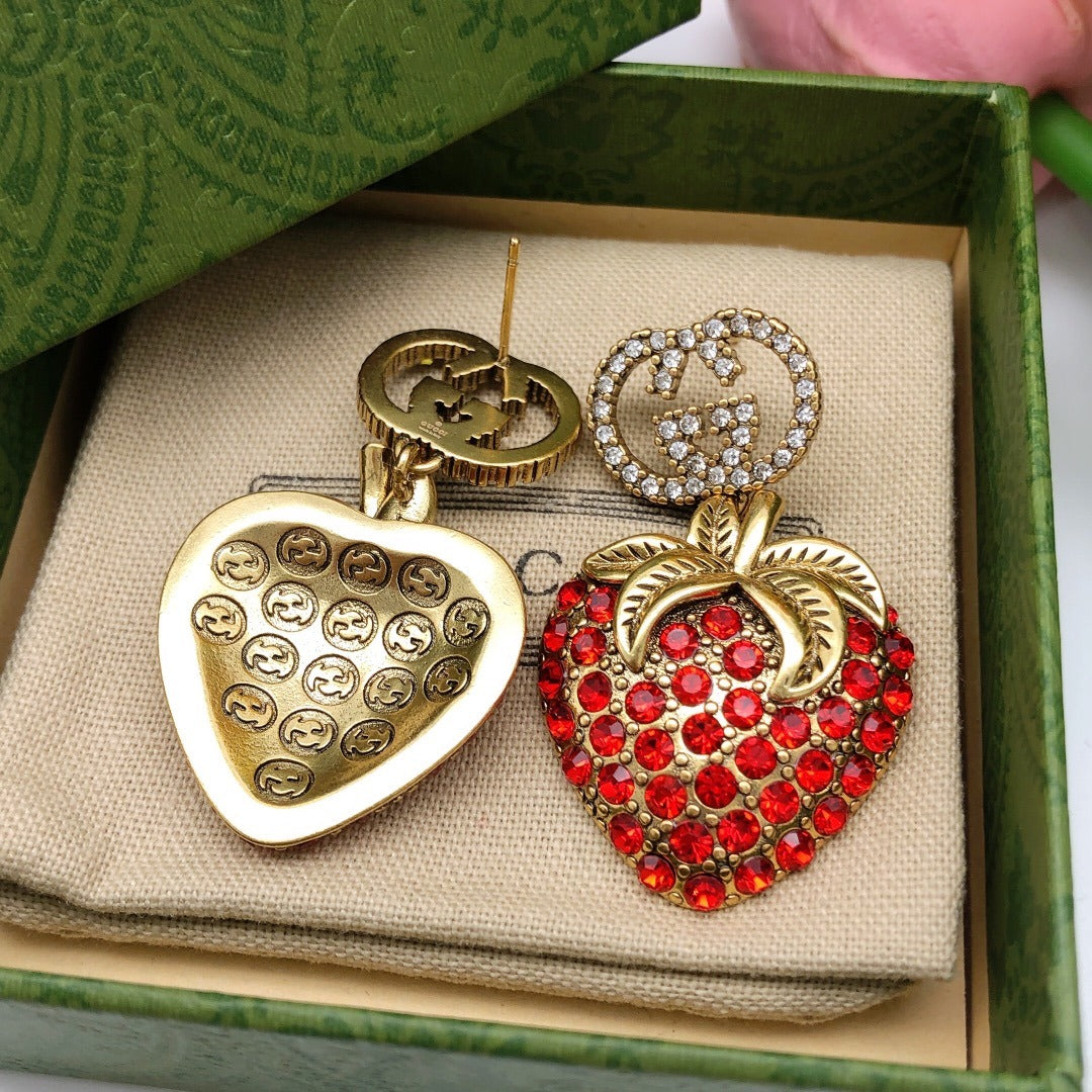 Gucci Red Vintage-Finish Earrings