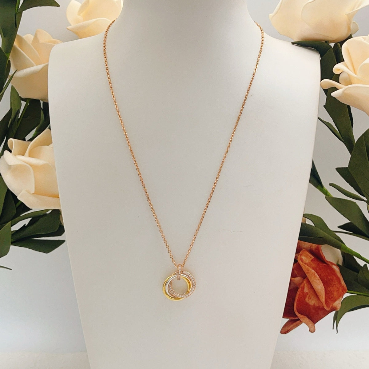 Cartier Brass Colorblock Necklace