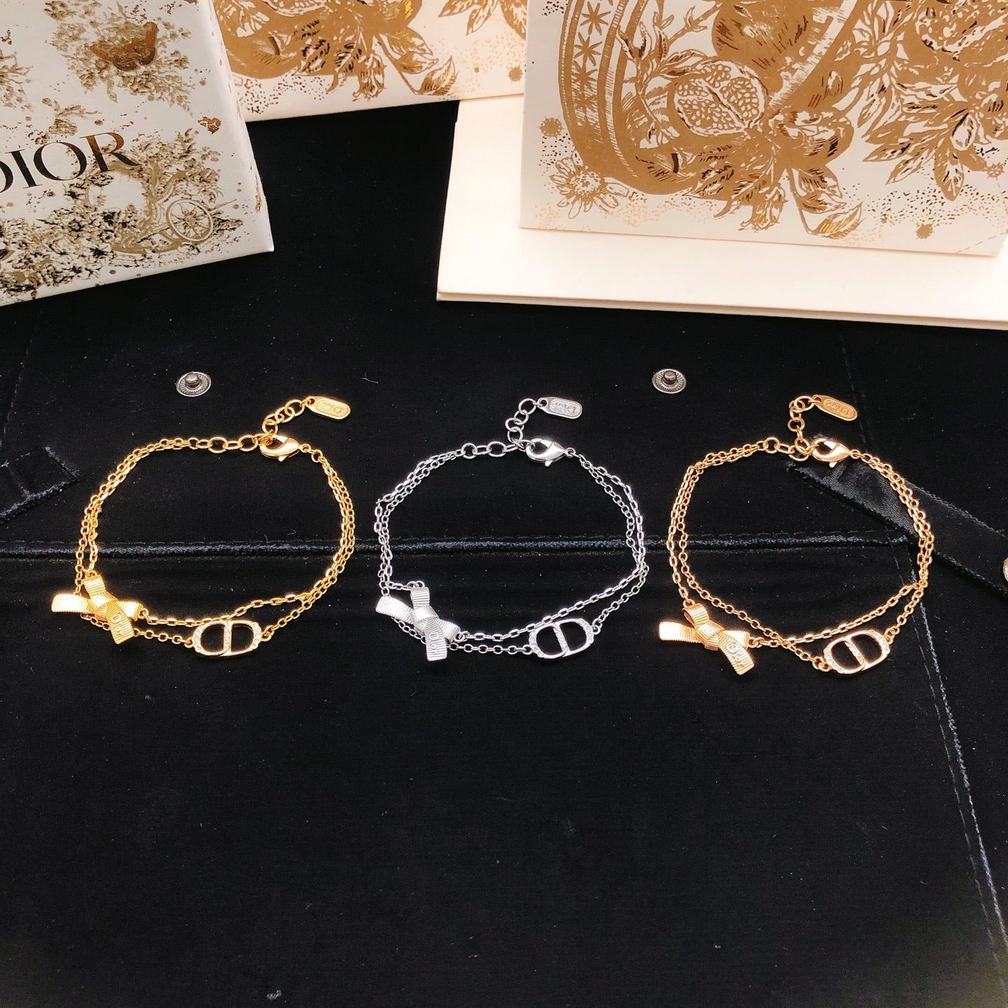 Dior Brass Bow Bracelet
