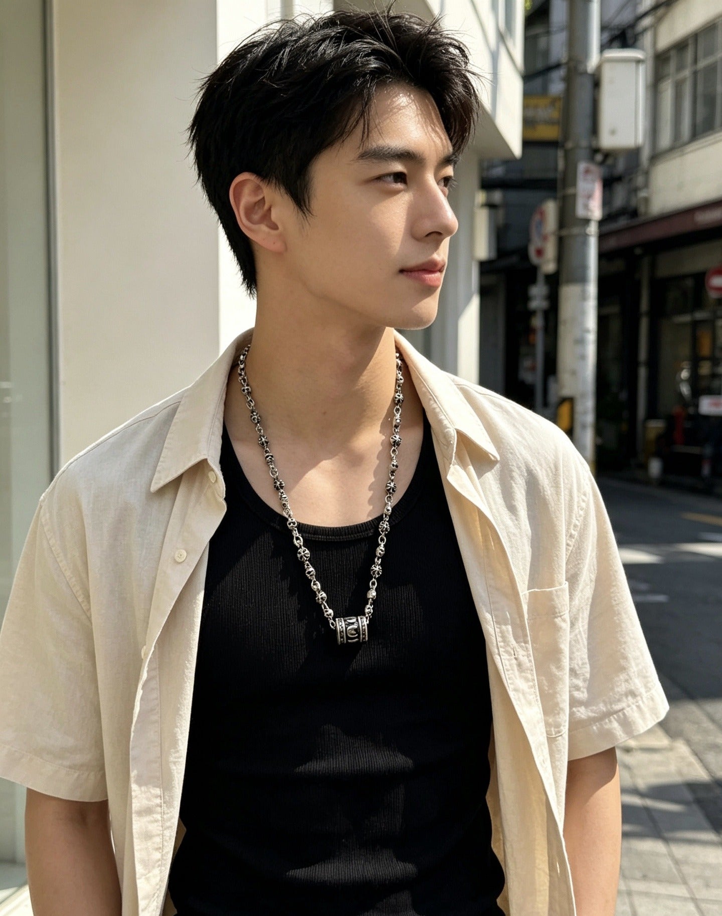 Chrome Hearts Sterling Silver Cross Necklace