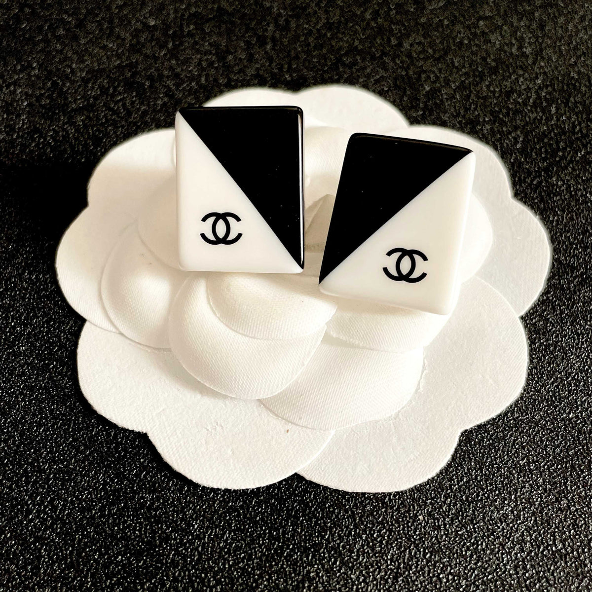 Chanel Colorblock Earrings