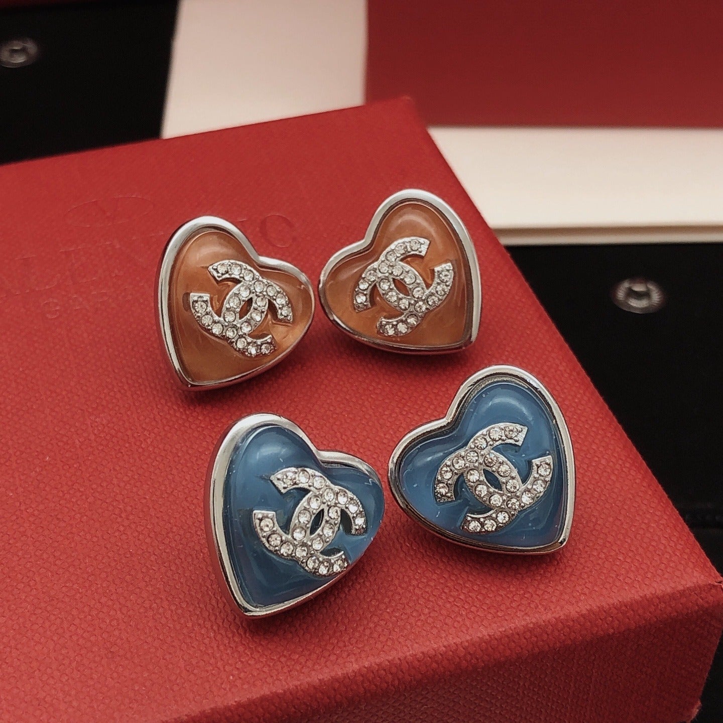 Chanel Brass Heart Earrings