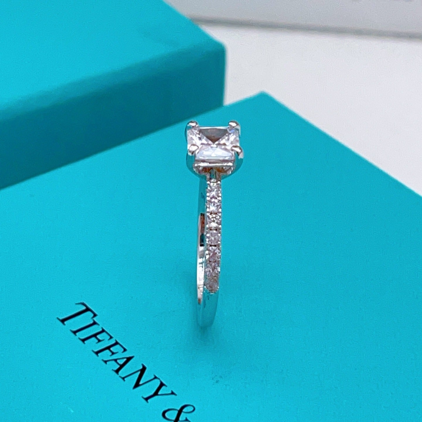 Tiffany & Co. Silver Brass Solitaire Ring