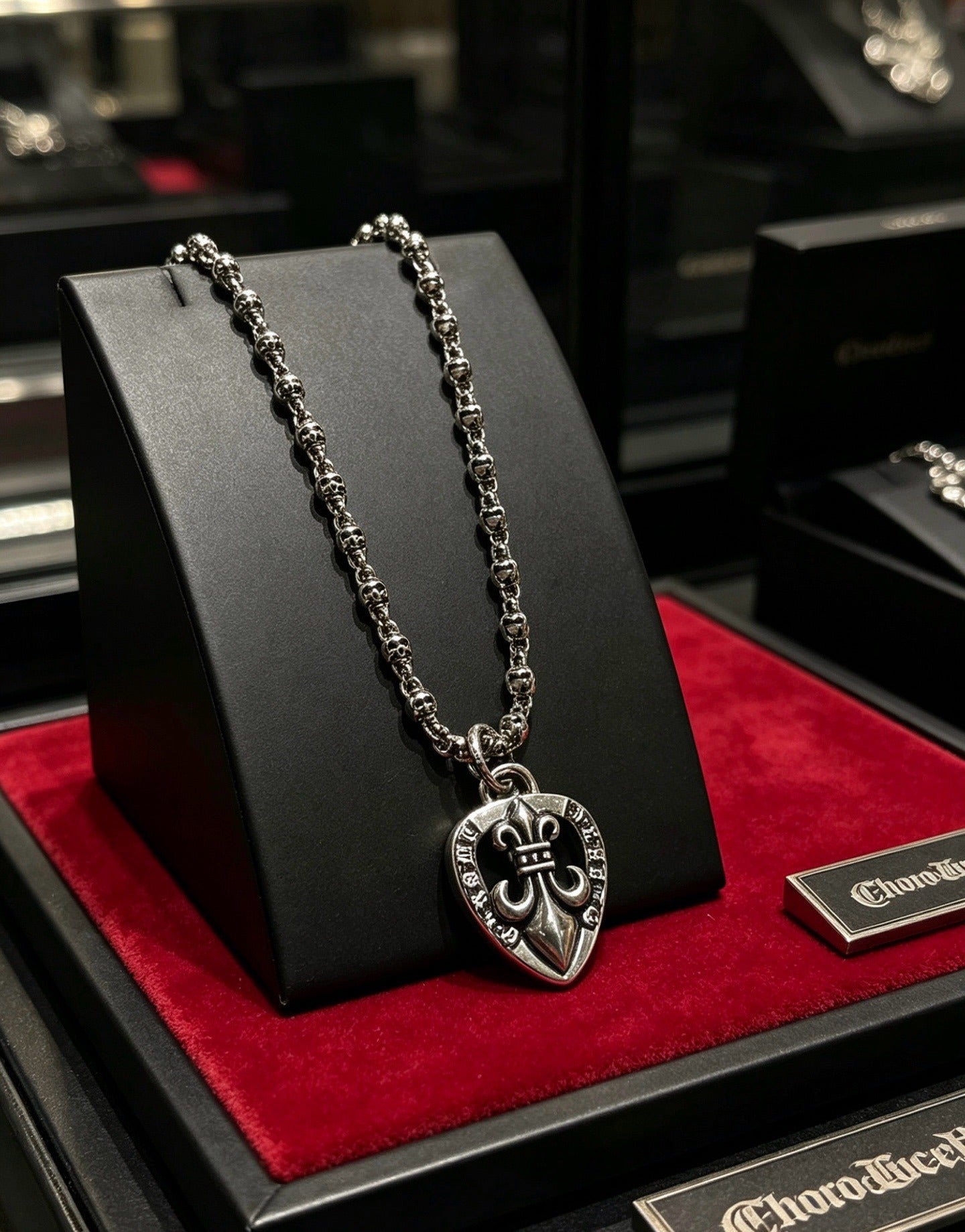 Chrome Hearts Sterling Silver Cross Necklace