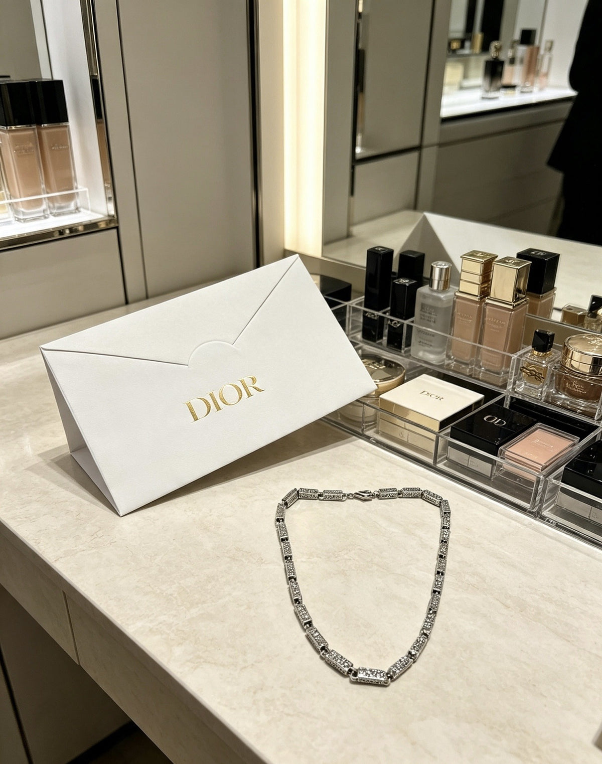 Dior Sterling Silver Chain Necklace