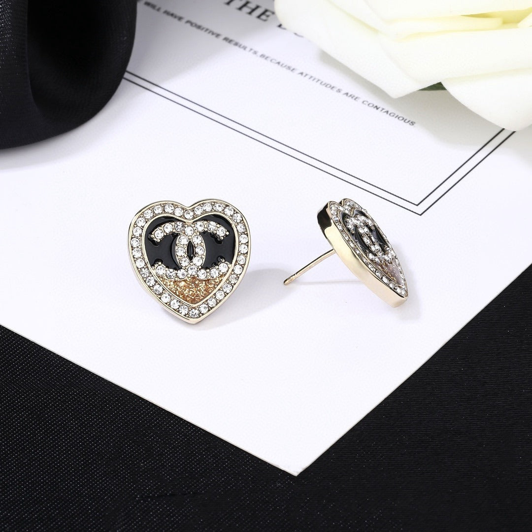 Chanel Brass Heart Earrings